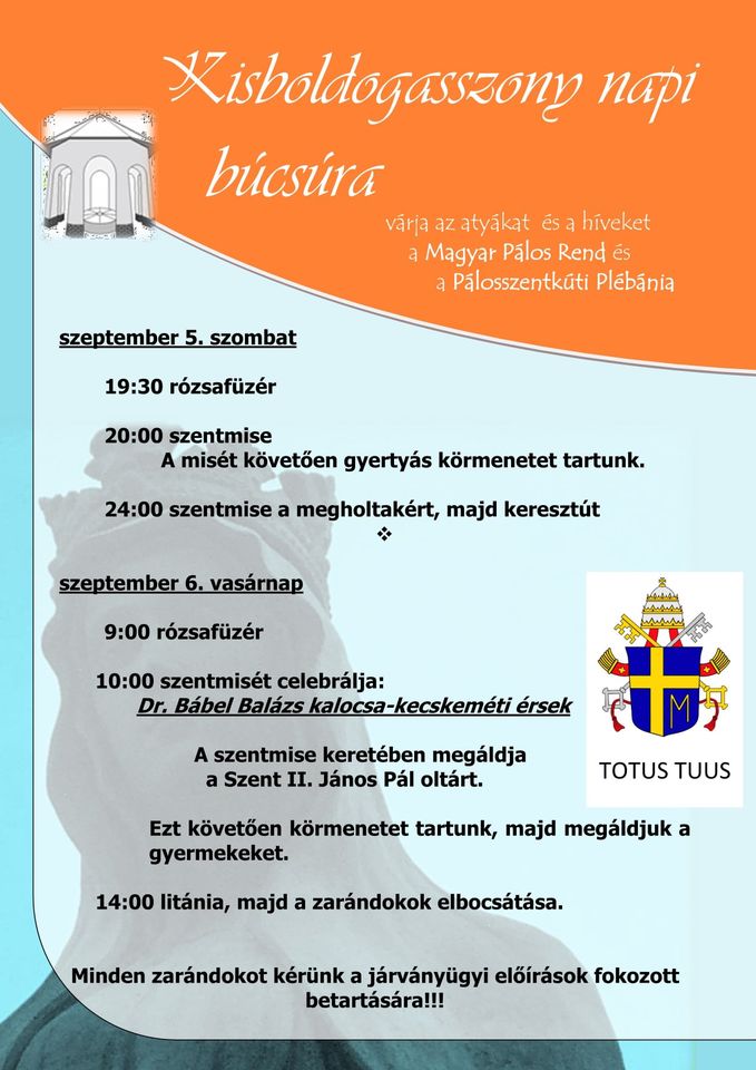 Kisboldogasszony napi búcsú